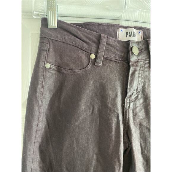 Paige Women's 26 Purple Verdugo Ankle Skinny Denim Pants Black Cherry Silk - Picture 2 of 9